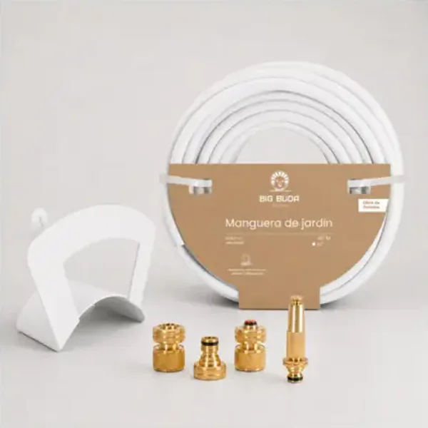 Set de manguera blanca con soporte y accesorios Big Buda