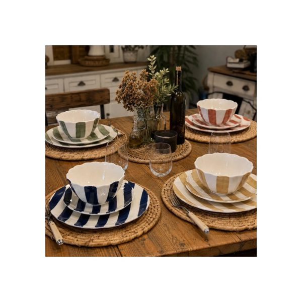 Set X12 Plato28cm Plato22cm Bowl16cm Colores Big Buda Home Variados Rayas