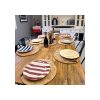Set X4 Plato Cerámica 28 Cm Rayas De Colores Big Buda Home Variado Rayas
