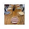 Set X4 Plato Cerámica 28 Cm Rayas De Colores Big Buda Home Variado Rayas