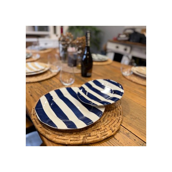 Set X4 Plato Postre 22 Cm Rayas De Colores Big Buda Home Variado Rayas