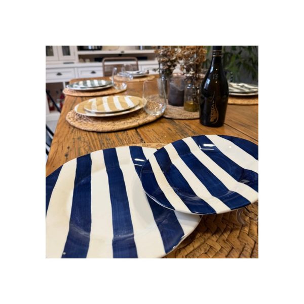 Set X4 Plato Postre 22 Cm Rayas De Colores Big Buda Home Variado Rayas