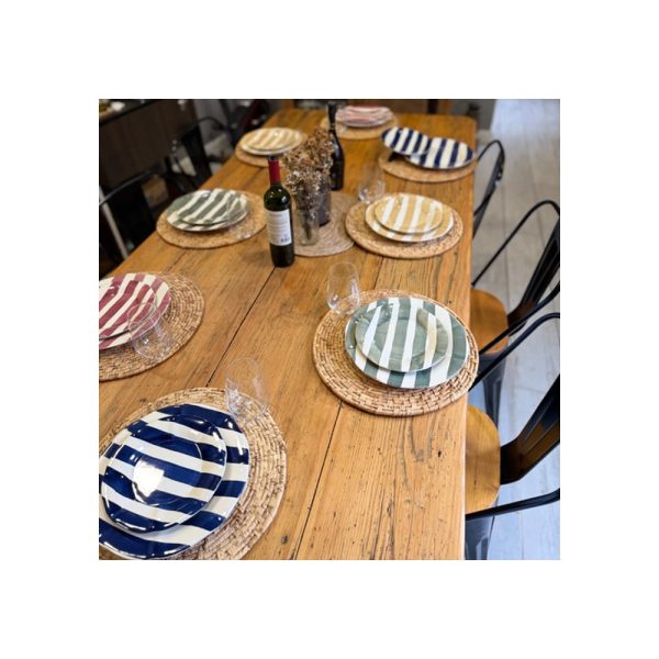 Set X4 Plato Postre 22 Cm Rayas De Colores Big Buda Home Variado Rayas