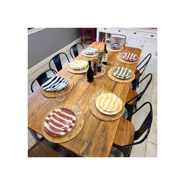 Set X4 Plato Postre 22 Cm Rayas De Colores Big Buda Home Variado Rayas