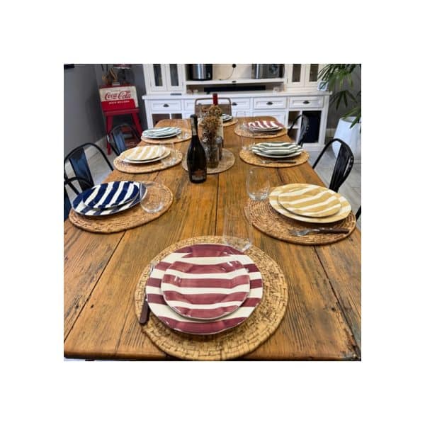 Set X4 Plato Postre 22 Cm Rayas De Colores Big Buda Home Variado Rayas