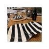 Set X4 Plato Postre 22 Cm Rayas Negras Big Buda Home Negro Rayas