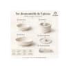 Batería Ollas Y Sartén Set 5 Antiadherente Mango Desmontable Blanco Pastel