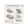 Batería Ollas Y Sartén Set 5 Antiadherente Mango Desmontable Gris Claro