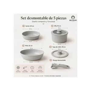 woocommerce-134.jpg Batería Ollas Y Sartén Set 5 Antiadherente Mango Desmontable Gris Claro