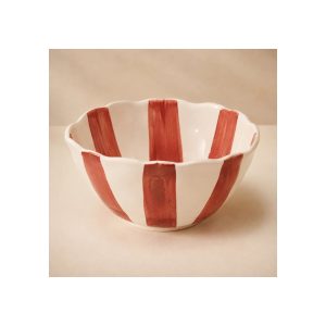 Set De 4 Bowl Cerámica 16.5cm Rayas De Colores Big Buda Home Variado