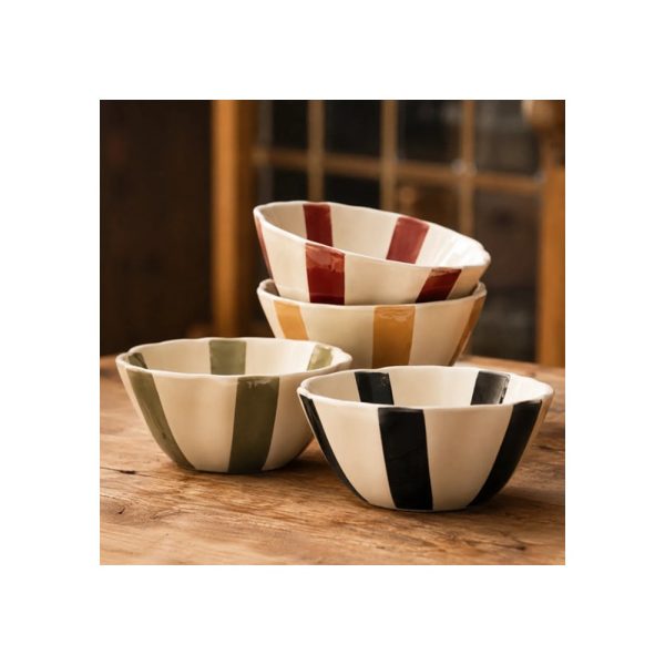 woocommerce-78.jpg Set De 4 Bowl Cerámica 16.5cm Rayas De Colores Big Buda Home Variado