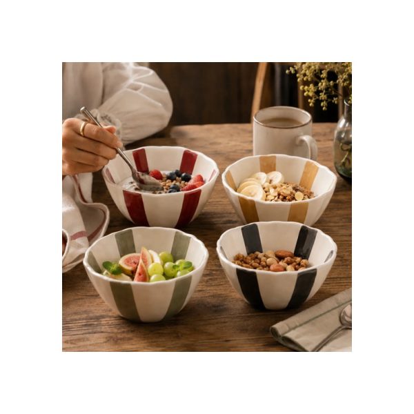 woocommerce-79.jpg Set De 4 Bowl Cerámica 16.5cm Rayas De Colores Big Buda Home Variado