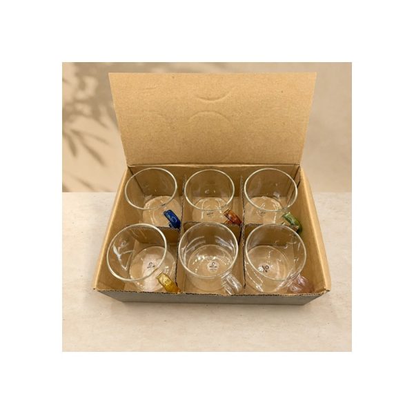 6 Tazas 130 Ml De Diseño Con Manijas De Color Big Buda Home Mix Liso
