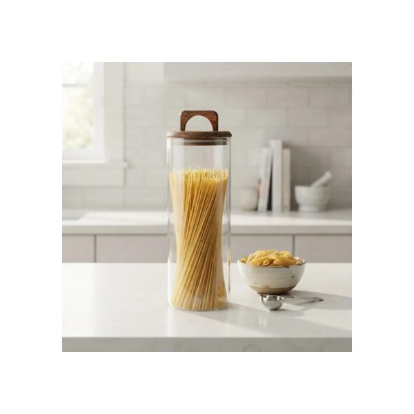Frasco De Vidrio Con Tapa De Madera 10x20 Cm Big Buda Home
