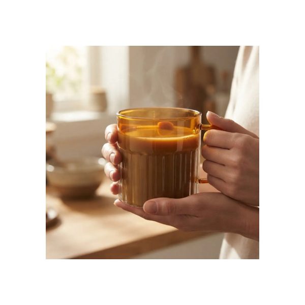 Taza 200 Ml Old Marrón Con Líneas Vintage Big Buda Home Marrón Liso Con Lineas