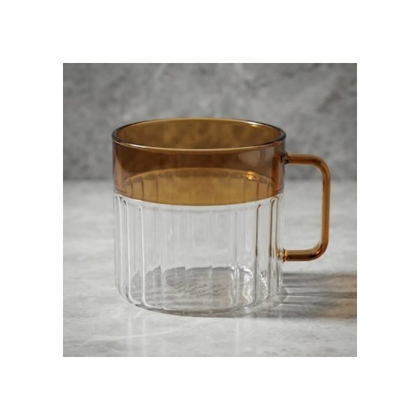 Taza 200 Ml Old Marrón Con Líneas Vintage Big Buda Home Marrón Liso Con Lineas