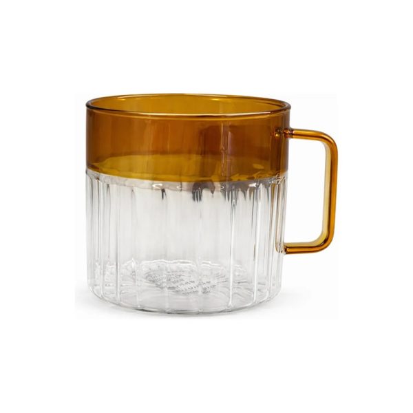 Taza 200 Ml Old Marrón Con Líneas Vintage Big Buda Home Marrón Liso Con Lineas