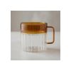 Taza 200 Ml Old Marrón Con Líneas Vintage Big Buda Home Marrón Liso Con Lineas