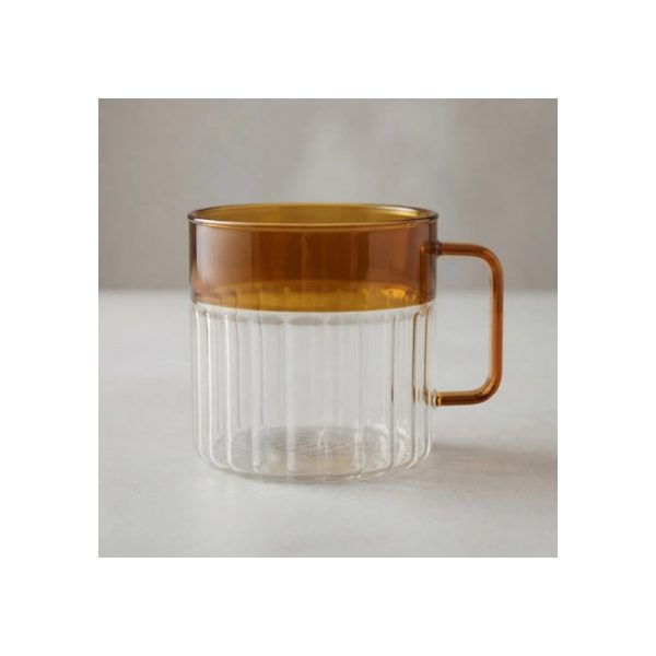 Taza 200 Ml Old Marrón Con Líneas Vintage Big Buda Home Marrón Liso Con Lineas