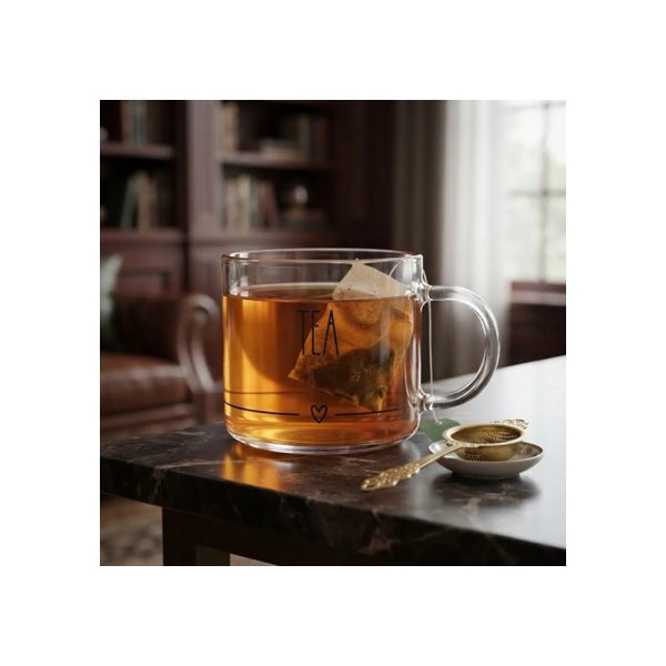 Taza 260 Ml De Diseño Tea Big Buda Home Marrón Liso Con Lineas