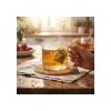 Taza 260 Ml De Diseño Tea Big Buda Home Marrón Liso Con Lineas