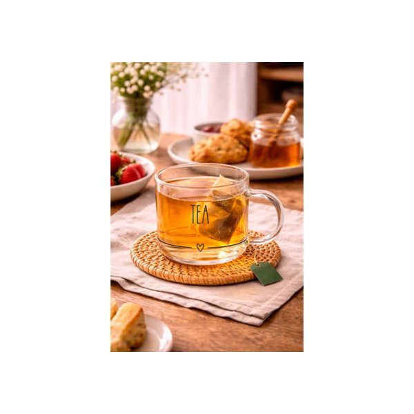 Taza 260 Ml De Diseño Tea Big Buda Home Marrón Liso Con Lineas