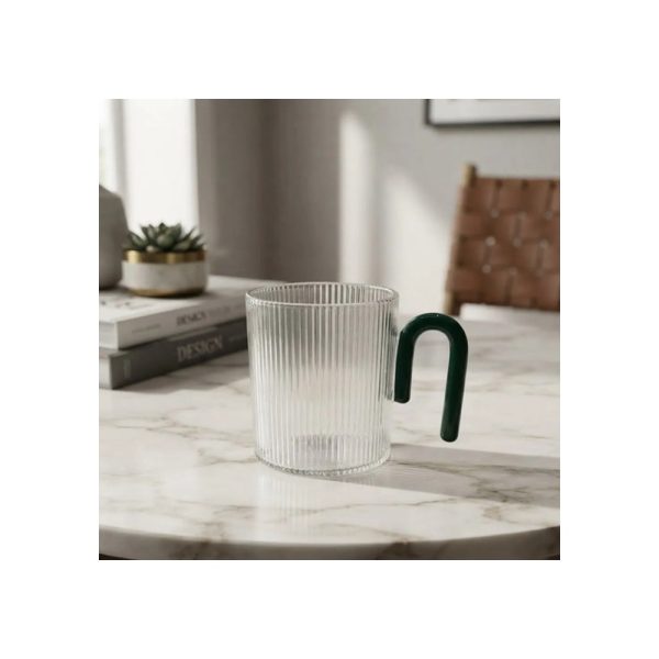 Taza 350 Ml Con Manija De Color Negro Big Buda Home Marrón Liso Con Lineas