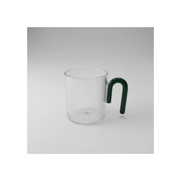 Taza 350 Ml Con Manija De Color Negro Big Buda Home Marrón Liso Con Lineas