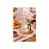 Taza 350 Ml Con Manija De Color Rosa Big Buda Home Marrón Liso Con Lineas