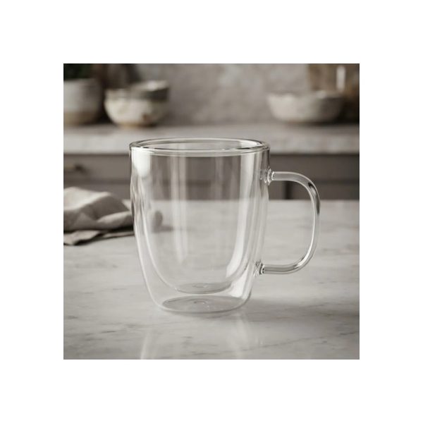 Taza Doble Vidrio Tendencia 450 Ml Big Buda Home Mix Liso