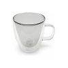 Taza Doble Vidrio Tendencia Gris 450 Ml Big Buda Home Mix Doble Vidrio