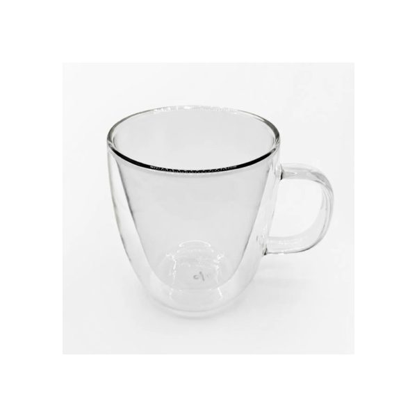 Taza Doble Vidrio Tendencia Gris 450 Ml Big Buda Home Mix Doble Vidrio