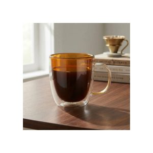 Taza Doble Vidrio Tendencia Marrón 450 Ml Big Buda Home Mix Doble Vidrio