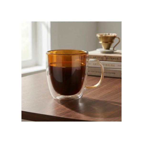 Taza Doble Vidrio Tendencia Marrón 450 Ml Big Buda Home Mix Doble Vidrio