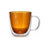 Taza Doble Vidrio Tendencia Marrón 450 Ml Big Buda Home Mix Doble Vidrio
