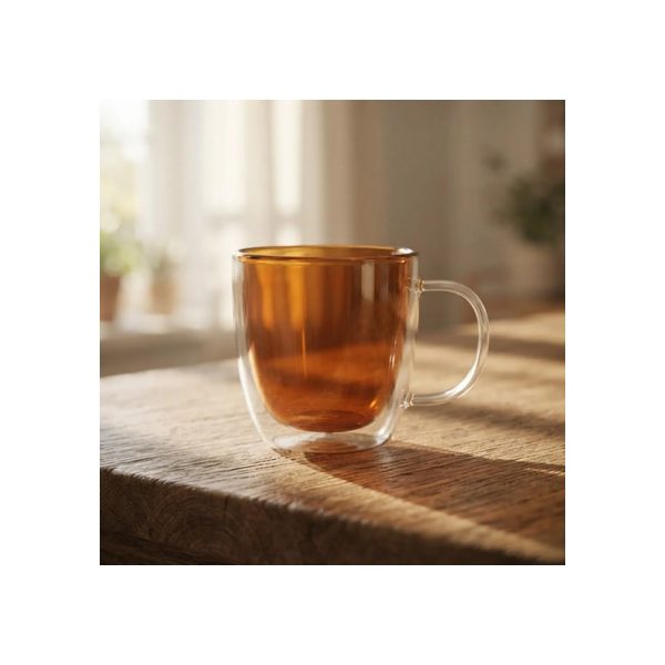 Taza Doble Vidrio Tendencia Marrón 450 Ml Big Buda Home Mix Doble Vidrio