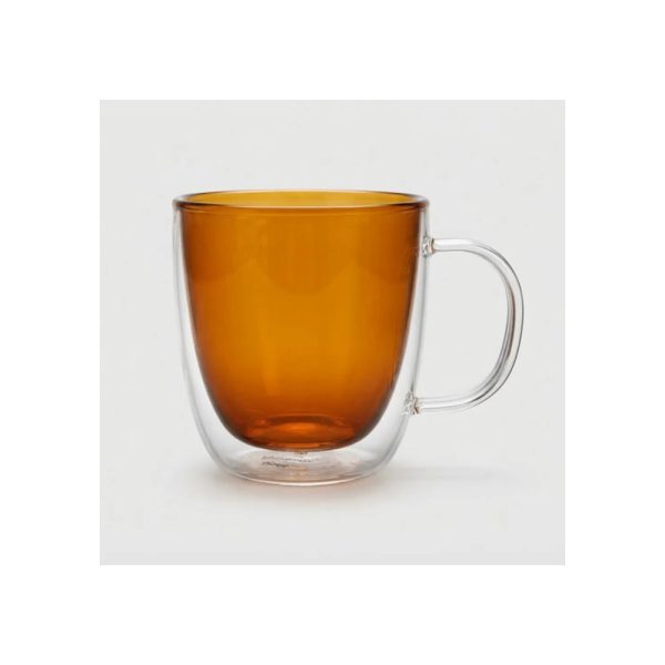 Taza Doble Vidrio Tendencia Marrón 450 Ml Big Buda Home Mix Doble Vidrio