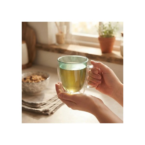 Taza Doble Vidrio Tendencia Turquesa 450 Ml Big Buda Home Mix Doble Vidrio