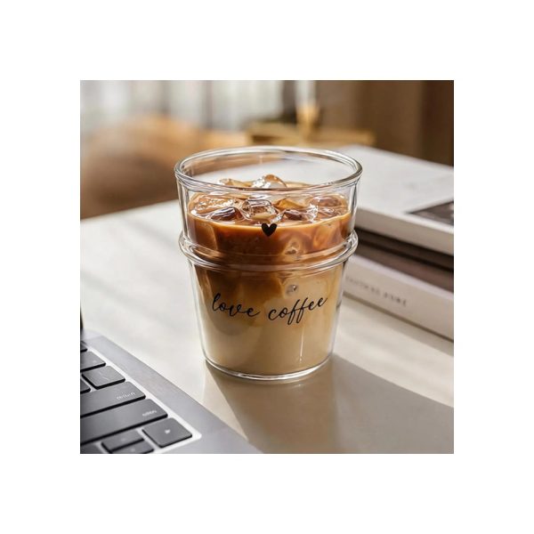 Vaso De Vidrio 100 Ml Love Coffee Big Buda Home Gris