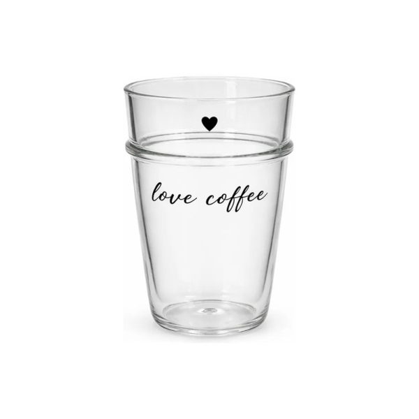 Vaso De Vidrio 100 Ml Love Coffee Big Buda Home Gris