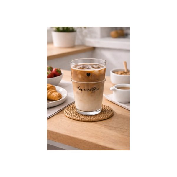 Vaso De Vidrio 100 Ml Love Coffee Big Buda Home Gris