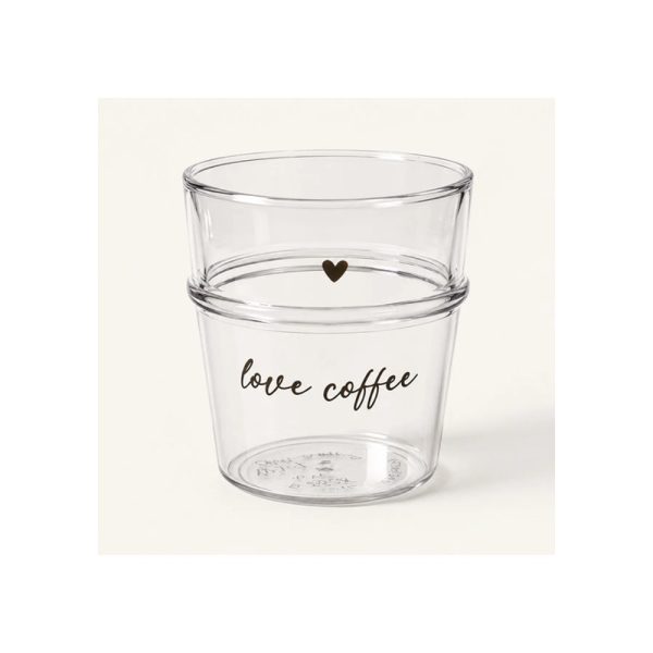 Vaso De Vidrio 100 Ml Love Coffee Big Buda Home Gris