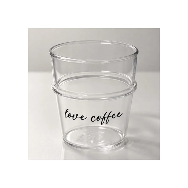 Vaso De Vidrio 100 Ml Love Coffee Big Buda Home Gris