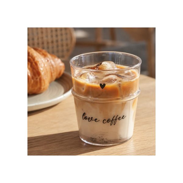 Vaso De Vidrio 100 Ml Love Coffee Big Buda Home Gris