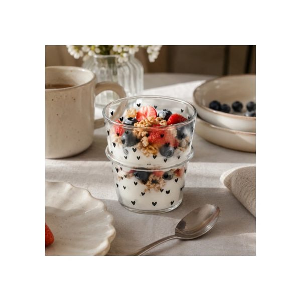 Vaso De Vidrio 100 Mlcorazones Big Buda Home Gris