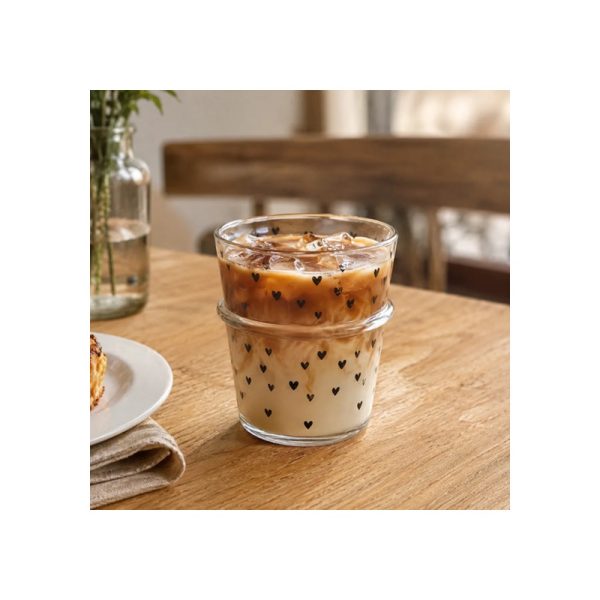 Vaso De Vidrio 100 Mlcorazones Big Buda Home Gris