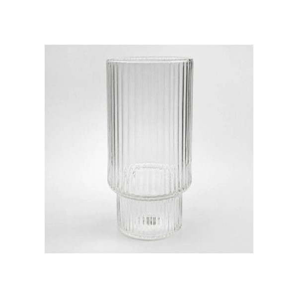 Vaso De Vidrio 310 Ml A Líneas Big Buda Home Gris