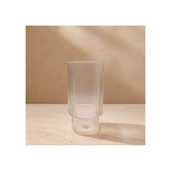 Vaso De Vidrio 310 Ml A Líneas Big Buda Home Gris