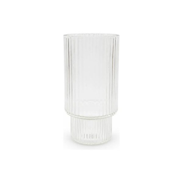 Vaso De Vidrio 420 Ml A Líneas Big Buda Home Gris