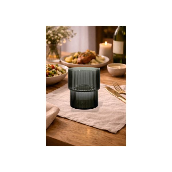 Vaso De Vidrio Gris 310 Ml Escalonado Big Buda Home Gris